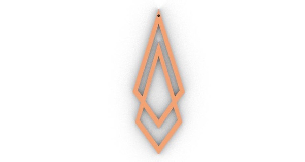 geometric pendant earrings Jewelry 2d decor interior design art keychain emblem logo accessory jewelry 3d print model - Mito3D