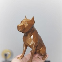 geometrik çukur Boğa heykel Pitbull Sanat hediye Yazdır takı düşük poli kolye 3dprint hayvan dekor heykelcik iç tasarım minyatürler oyuncak memeli köpek 3d print model - Mito3D