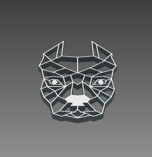 geometrico pitbull portachiavi animali 3d print model - Mito3D