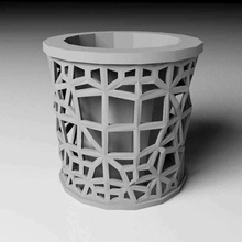 geometrico pianta pentola casa impianti interno cavo coperchio Basso poli piante grasse 3d print model - Mito3D