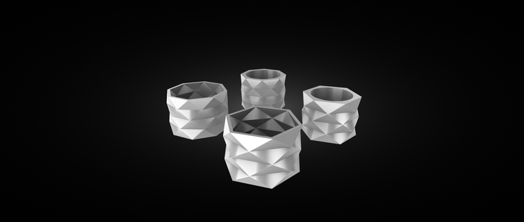 geometrik tencere dekorasyon heykelcik vazo sofra takımı 3d Yazdır stl 3d print model - Mito3D