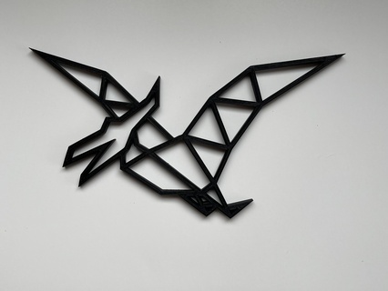 geometrik pterodaktil duvar Sanat dinozorlar modern Dinozor çocuklar dekorasyon 2d tel kafes 3d print model - Mito3D