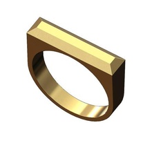 geometrisch rechteckig Signet Ring Größe 5to13 3d drucken Modell Schmuck druckbar Gold Silber Sterling Menring Mode Luxus klassisch Rechteck abgeschrägt facettiert 3d print model - Mito3D