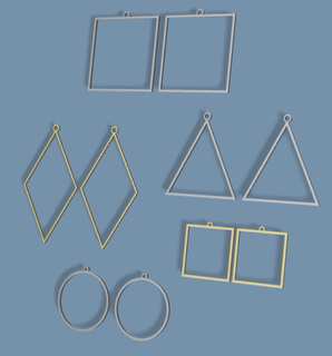 geometric rings jewelry bijouteri earrings encapsulate fashion 3d print model - Mito3D