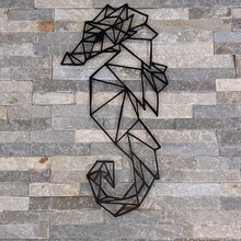 geometrico cavalluccio marino parete decorazione arte animale animali muraria 3d print model - Mito3D
