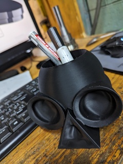 geometric skull pen holder cover head store box pencil 3d print model - Mito3D