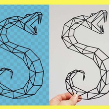 geometric snake art stencil cool 3dlito 3d print model - Mito3D