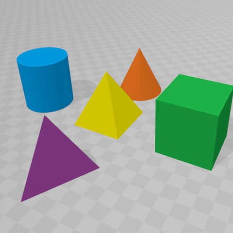 los cuerpos geométricos juego geométrico de volumen balde el cilindro cono la pirámide tetraedro 3D print model - Mito3D