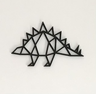 geometrik stegosaurus duvar Sanat dinozorlar modern Dinozor çocuklar dekorasyon 2d tel kafes 3d print model - Mito3D