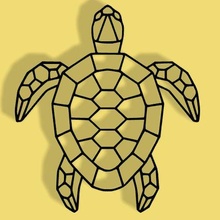 geometric tortoise art turtle mural 3d print model - Mito3D