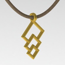 geometric triple square pendant jewelry triangle necklace jewellery 3d print model - Mito3D
