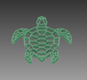 geometrik kaplumbağa anahtarlık hayvanlar 3d print model - Mito3D