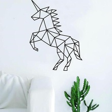 geometric unicorn animal design magical horse beautiful teen child kids tribal mask stl cnc art african wall decoration decor support home office happy ender anet blender engraving 3d print model - Mito3D