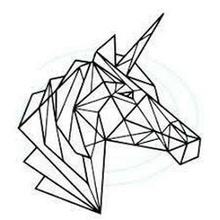geometric unicorn wall art decoration house 3d print model - Mito3D