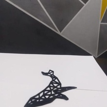 geometric whale geometry geometrized sea animal africa room canteen decoration figure 3d print model - Mito3D