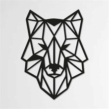 geométrico lobo decoración pared vectorizado animales 3d print model - Mito3D