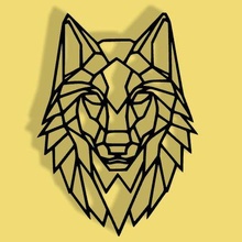 geometric wolf art mural 3d print model - Mito3D