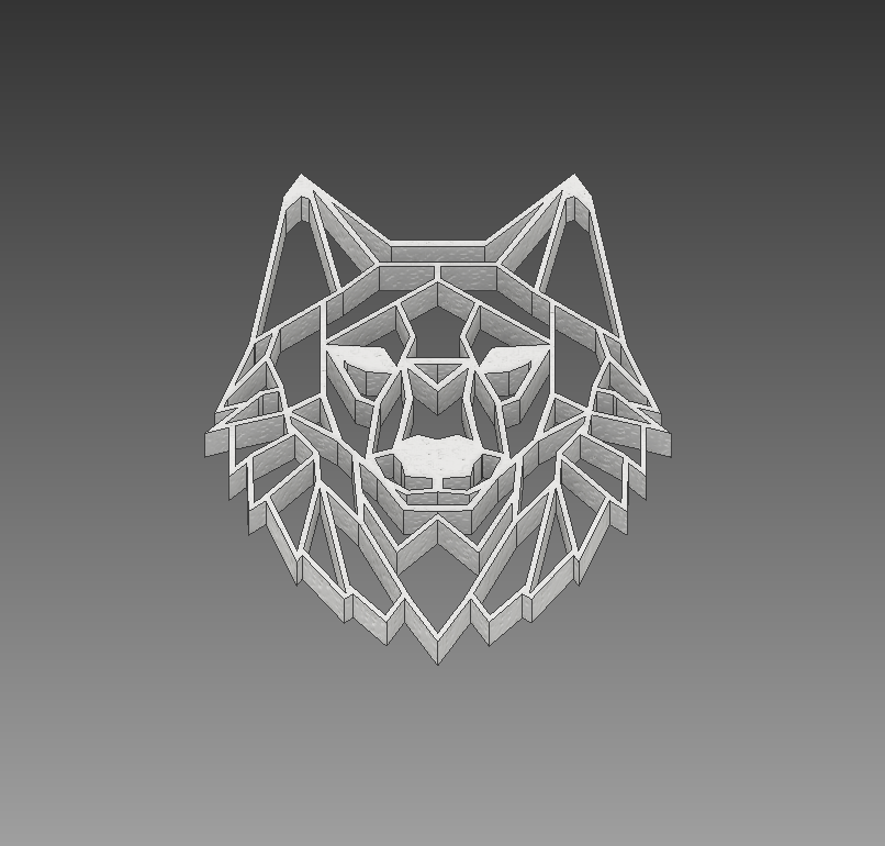 geometrisch Wolf Schlüsselbund Tiere 3D print model - Mito3D