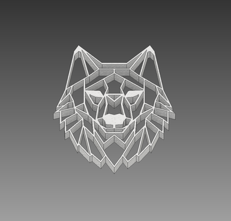 geometric wolf keychain animals 3d print model - Mito3D