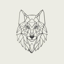 geometric wolf painting 3d print model - Mito3D