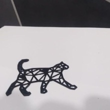 geometrico nero gatto decorazione figura geometria geometrizzato animale Africa camera mensa 3d print model - Mito3D