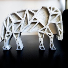 geometrical elephant decoration animal house figure geometric 3d print model - Mito3D