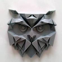 geometrik baykuş sanat resim 3d print model - Mito3D