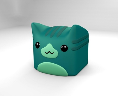 geometria traço gato cubo brinquedo geometria traço colecionável coleção 3d print model - Mito3D