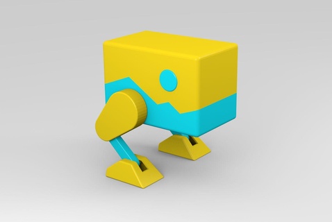 geometria trattino robot figura gioco giocattolo arte geometricdash 3d print model - Mito3D