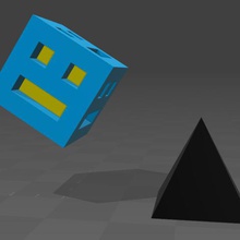 géométrie dash art vidéo jeu 3d print model - Mito3D