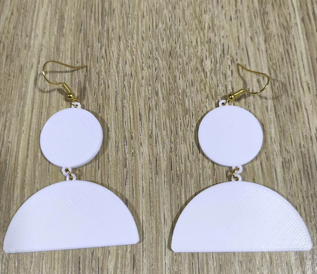 geometry earrings 3D print model - Mito3D
