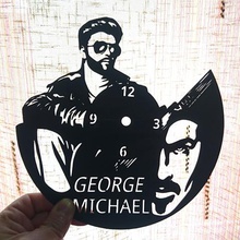 george michael wall clock home vinyl 3dlito stencil 3d print model - Mito3D
