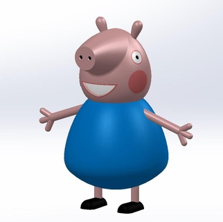 George domuz peppa aile oyuncak karikatür erkek kardeş 3d print model - Mito3D