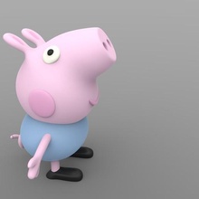 george porco peppa pig a arte dos desenhos animados brinquedo 3d print model - Mito3D
