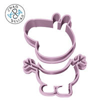 george pig silhouette - peppa cookie cutter fondant gadget mummy daddy polymer clay pastry baking birthday 3d print model - Mito3D