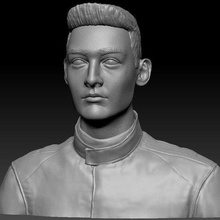george russell art f1 driver male man bust head sculpture human portrait character racing 3d print model - Mito3D
