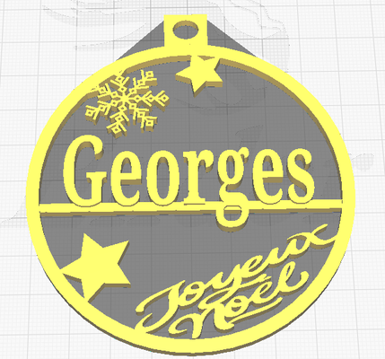 georges christmas bauble ornament noel no l ball first fir decoration fete party star 3d print model - Mito3D