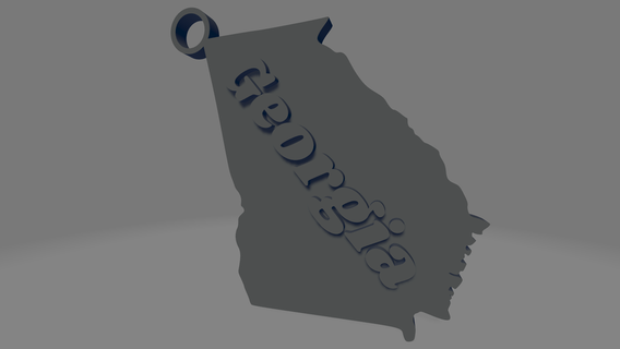georgia keychain keys usa america united states state souvenir american atlanta columbus augusta 3d print model - Mito3D