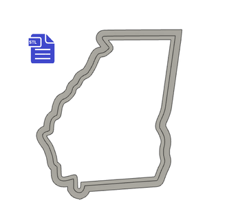georgia state cookie cutter outline housing usa map 3d print model - Mito3D