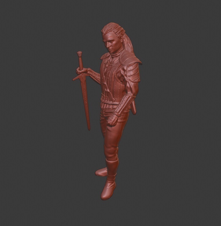 Geralt 32mm ön hazırlık dnd minyatür insan Cadı 3d baskı 3D print model - Mito3D