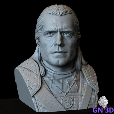 geralt büst cadı oyun oyuncak sanat oyunlar 3d print model - Mito3D