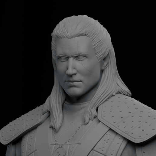 geralt rivia witcher statua scultura figura corpo arte sculture libri zbrush 3d maschio Henry netflix stampabile sla scavato serie resina 3D print model - Mito3D