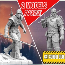 Geralt sorceleur 2 modèles 1 prix arme Chevalier guerrier statuette figurines Impression 3D miniatures sculpture fdm LSD dlp sculptures cgman 3d print model - Mito3D