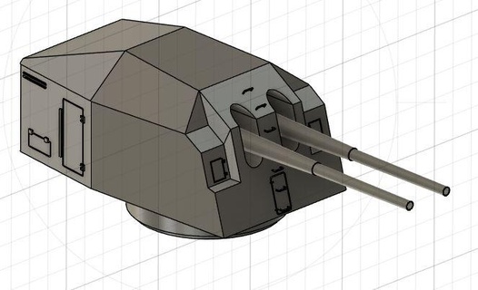 Tedesco 15 cm pistola distruttore montare scala rc nave corazzata 3d print model - Mito3D