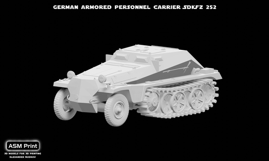 allemand blindé personnel transporteur sdkfz 252 modèle 1 30 réservoir militaire équipement modèles 3d print model - Mito3D