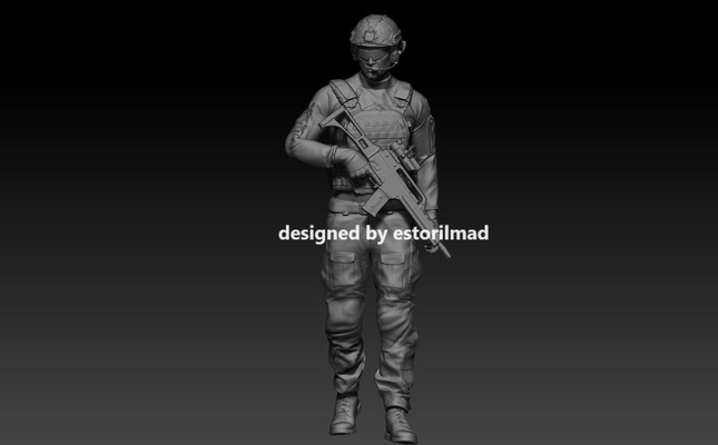 allemand bundeswehr soldat bas g36 v3 guerre vietnam hummer humvee idf irak rusia sherman ukraine américain armée figurine miniature gaza ww2 us 3d print model - Mito3D