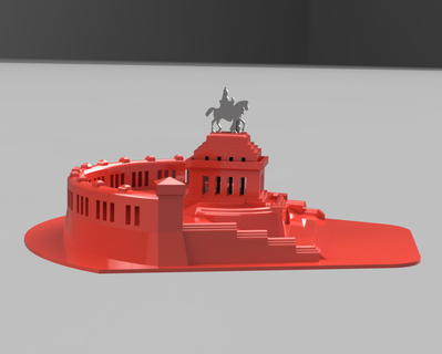 alemán esquina coblenza monumental Monumento emperador Wilhelm Mosela Rin Deutschland arquitectura 3d print model - Mito3D