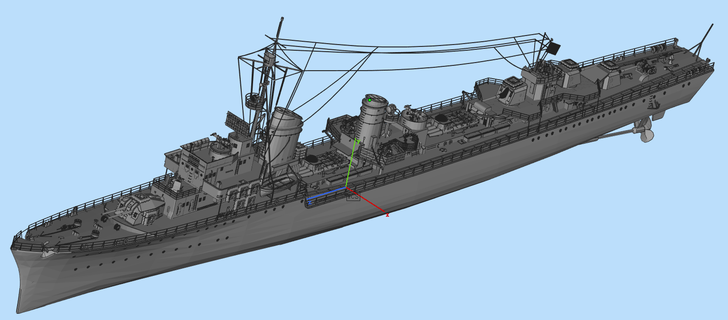 allemand destructeur marine 3d print model - Mito3D