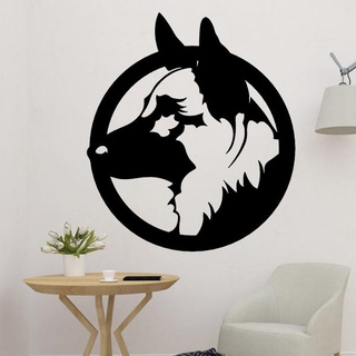 Tedesco cane arte 2d parete arredamento etichetta animale 3d print model - Mito3D