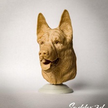 Almanca Sheperd büst baş köpek hayvan Sanat oyuncak Toplamak Evcil Hayvan 3d print model - Mito3D